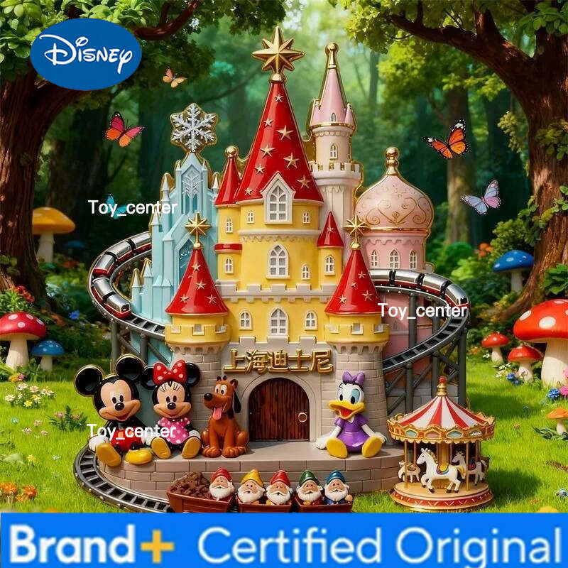 Disney Cute Cartoon Mickey Mouse Castle Toy Donald Duck Resin 3D Magnetic Refrigerator Sticker City Building Creative Gift H2601231