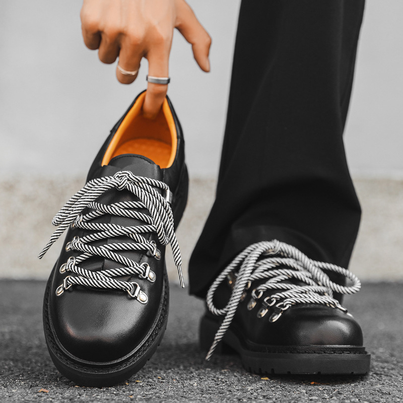 Luxury Fashion Shoes Men's Derby Shoes 2026, Lace-Up Casual Leather Shoes with Hidden Height Increase Sole, Classic Platform Oxfords