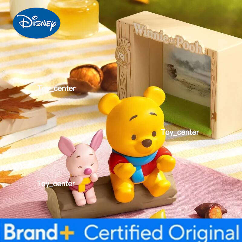 Disney Original Winnie The Pooh Autumn Outing Series Blind Kawaii Tigger Mystery Box Anime Figure Decoration Collection Kids Gifts H260123