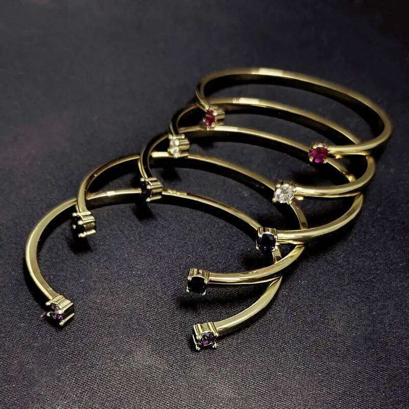 2025 New Classic Inlaid Zircon Open Bracelet, Simple Luxury Engagement Wedding Fashion Jewelry Gift for Women Z260123