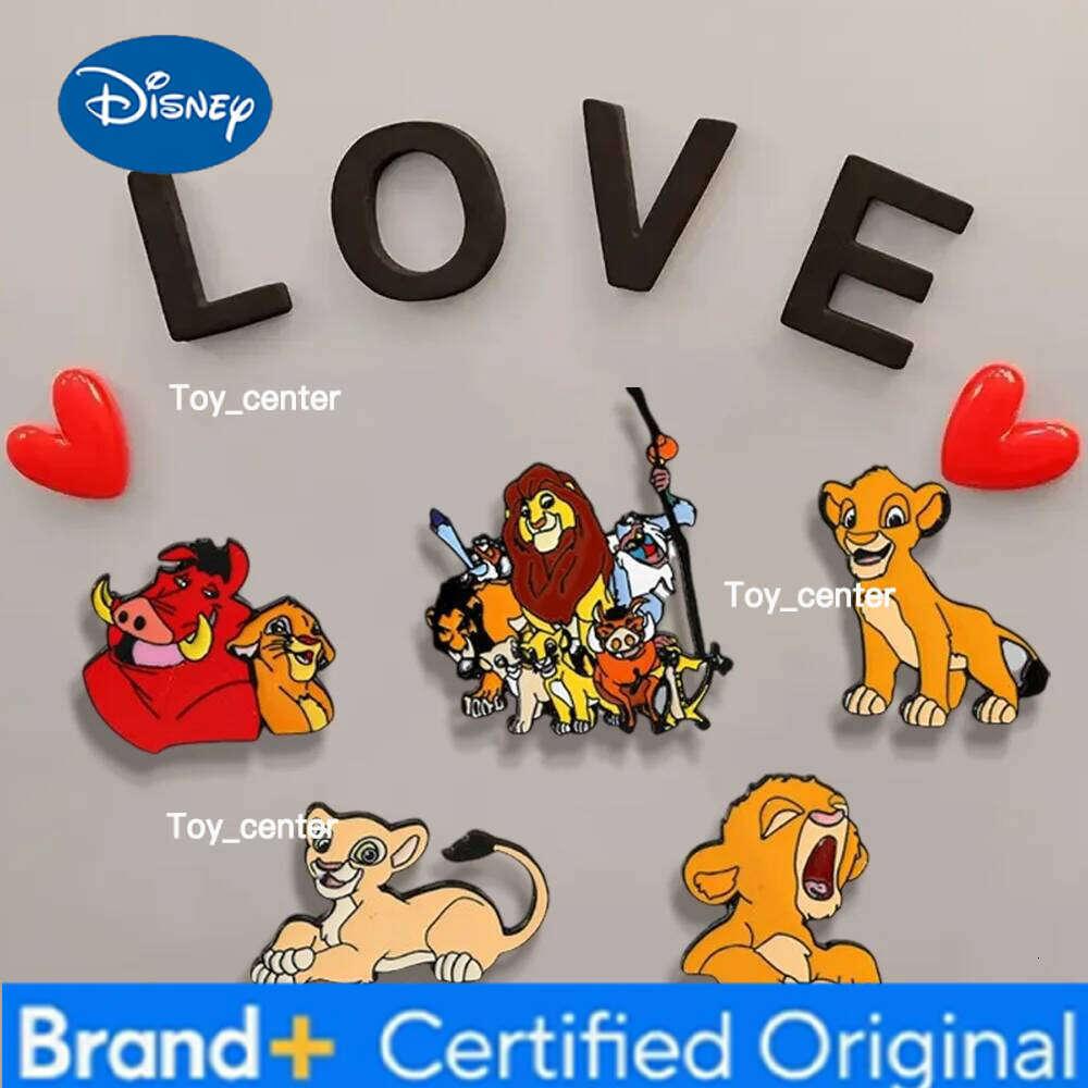 Disney 5 Pcs Creative and Lovely Cartoon Anime King of The Jungle Metal Alloy Brooch Refrigerator Magnets Decorative Gift for Friends H260123