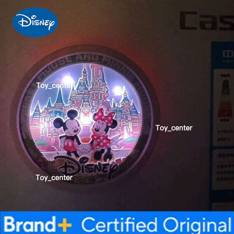 Disney Mickey Minnie cartoon cute creative magnetic paper carving night light exquisite personality refrigerator stickers gift H260123