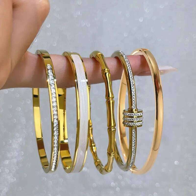 Fashion Stainless Steel Inlaid With Zirconium Various Styles Of Bracelets Women And Men Holiday Gift Couples Party Daily Jewelry Z260123