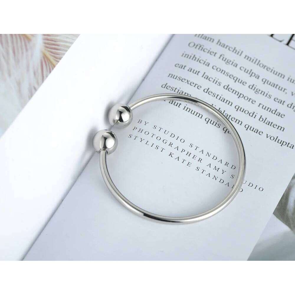 Lokaer Stainless Steel Double Ball Open Cuff Bracelets & Bangles Trendy Party Bangle Jewelry For Women Free Shipping B18027 Z260123