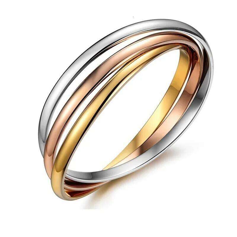 3pcs Set Stainless Steel Tricolor Bangles Women's Third Birthday Bracelet Wedding Anniversary High-end Jewelry Bracelets Gift Z260123