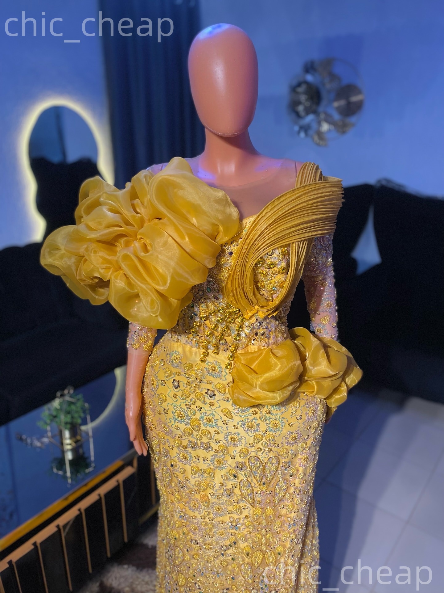 Aso Ebi Gold Sheath Prom Dresses 2026 Crystals Beaded Sequined Stylish Evening Formal Party Second Birthday Reception Gowns Dress For Special Occasion