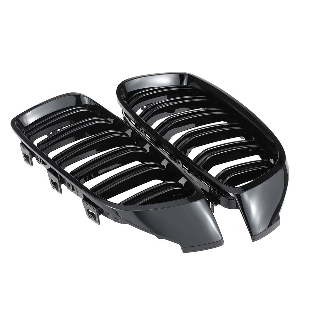 Suitable for BMW 4 Series F32F33F36M4 modified black double line double bar grille front bumper grille