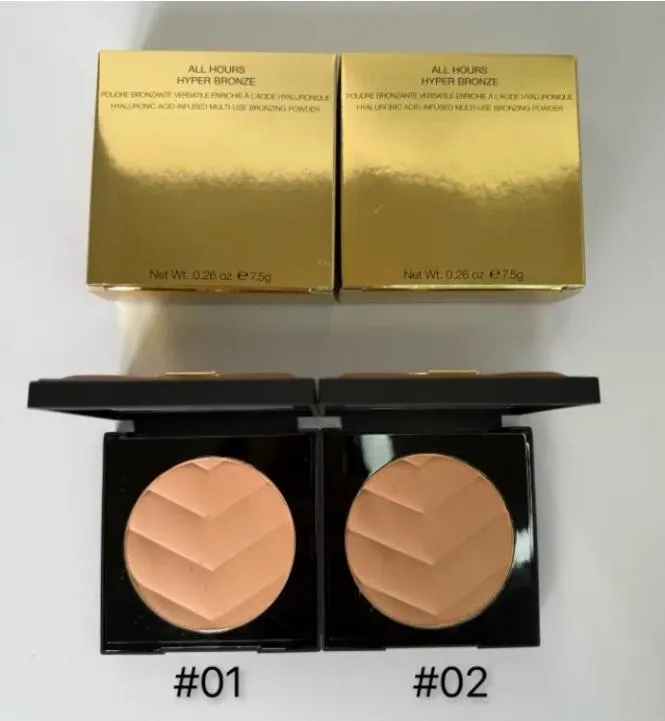 All Hours Hyper Bronze Foundation 01 Light Sepia 02 Buff Dune Gold and Leather powder 7.5g Compact Natural 2 Colors Makeup Tool Cosmetic good quality