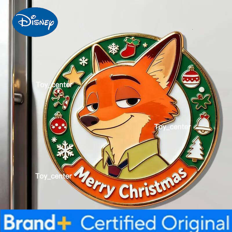 Disney Zootopia Cartoon Nick Judy Magnetic Fridge Magnet Christmas Design High Aesthetic Value Acrylic Material Toy Collectible H26012311