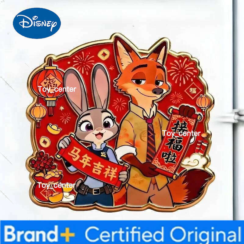 Disney Cute Zootopia 2 Cartoon Nick Judy Magnetic Fridge Magnet Christmas Design High Aesthetic Value Acrylic Material Toy Collectible H260123