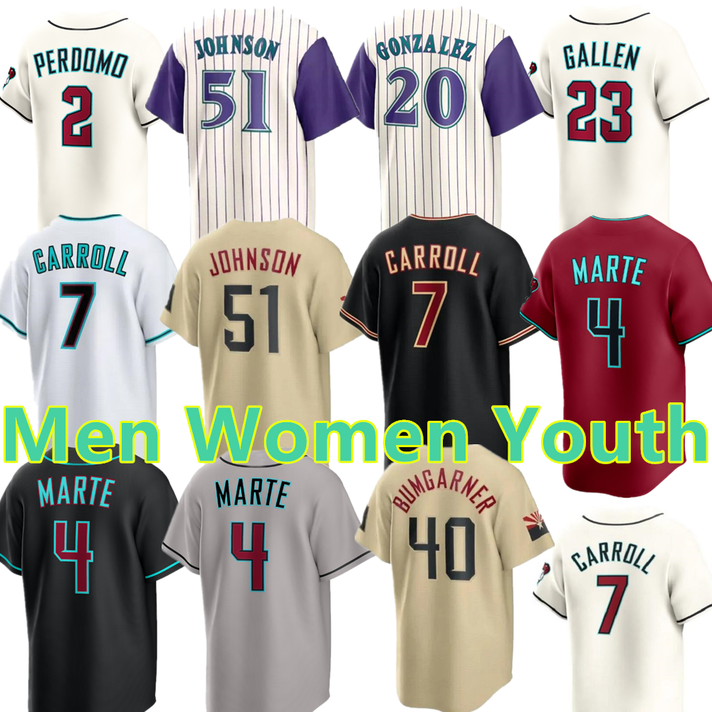 Custom Corbin Carroll Jersey Ketel Marte Zac Gallen Lourdes Gurriel Jr. Geraldo Perdomo Diamondbacks Eduardo Rodriguez Baseball Men Women Youth
