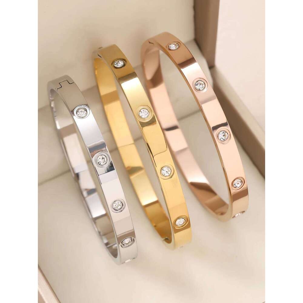 1pieces/set women's wedding jewelry party holiday Valentine's Day gift stainless steel plated with 18K gold bracelet Z260123