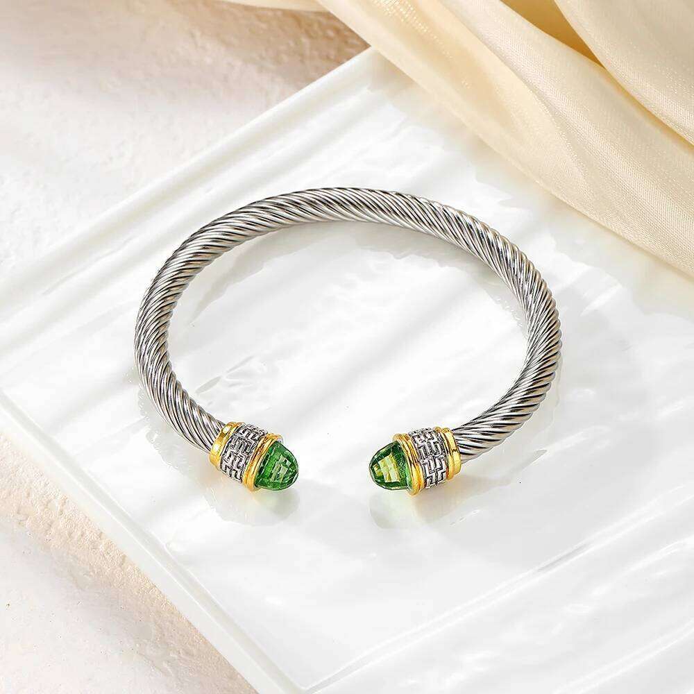 Stainless Twisted Colorfuled Titanium Steel Open Bracelet, Gift for Friends Z260123