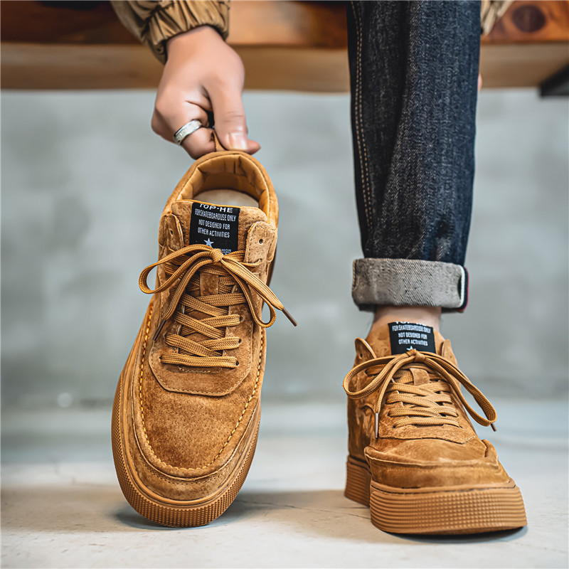 2026 British Retro Style Low Top Sneakers, Men's Casual Solid Color Shoes, Vintage-Inspired Spring Autumn Casual Wear