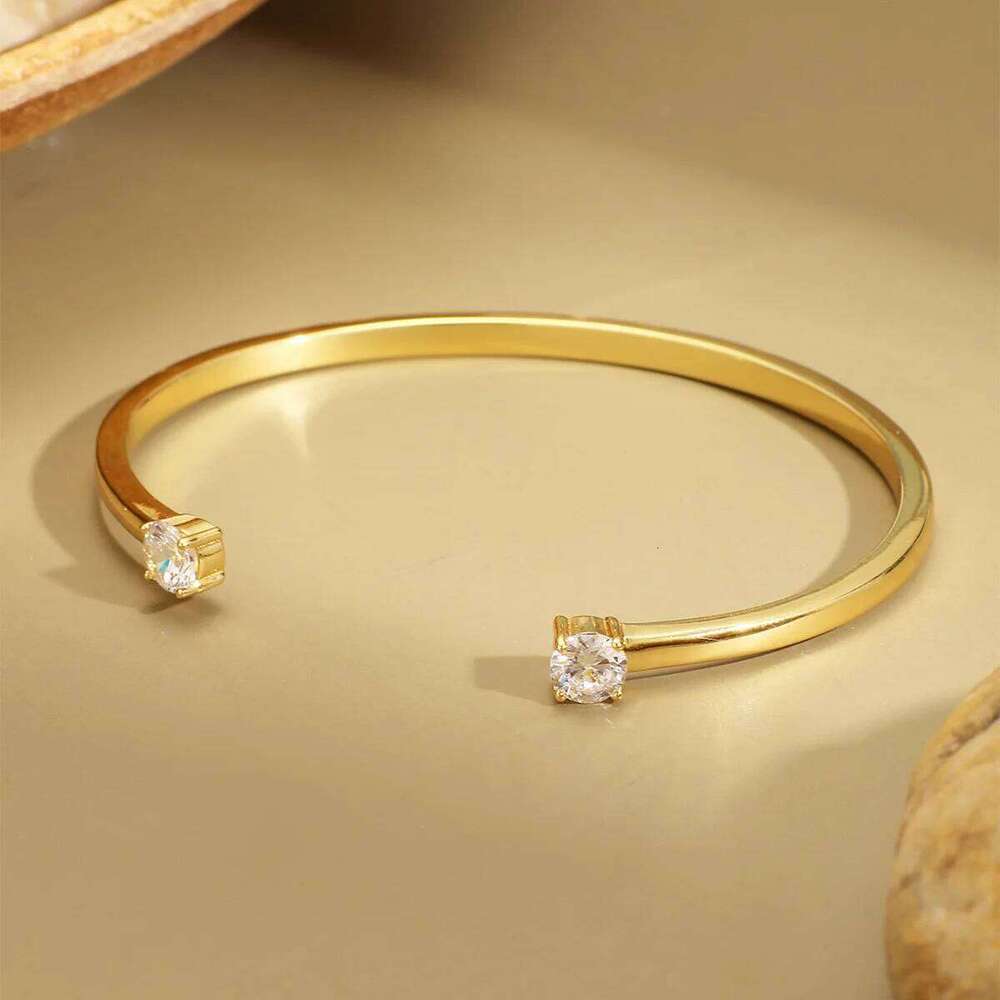2025 New Classic Inlaid Zircon Open Bracelet, Simple Luxury Engagement Wedding Fashion Jewelry Gift for Women Z260123