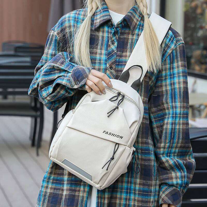 1piece fashion nylon messenger bag,unisex chest bag,adjustable shoulder strap,zipper closure,suitableforoutdoor,sports,commuting Z260124