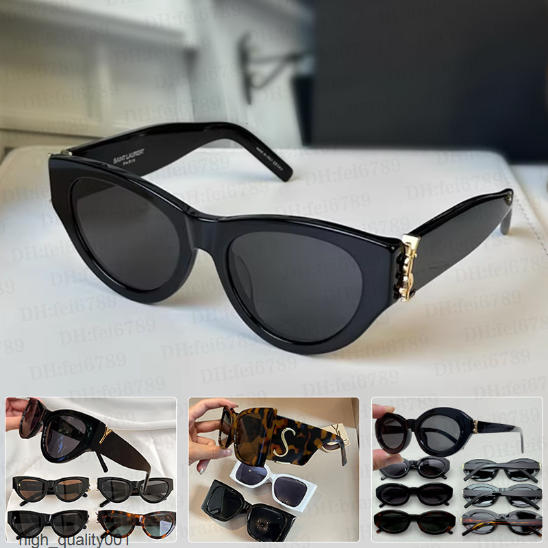 designer syl laurent sunglasses black and gold letters fashion glasses retro women's yslwens ysllies classic men's m119/f uv400 polarized glass lenses with box 2OJI
