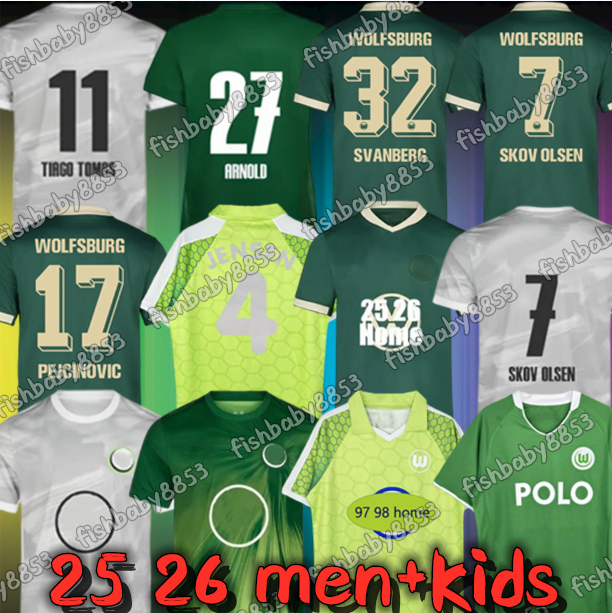 New 25 26 Trikots VfL Wolfsburg men Soccer Jerseys ZEHNTER Retro 97 98 08 PEJCINOVIC AMOURA SVANBERG SKOV OLSEN MAJER JENZ 2025 2026 Mens Kids Kit football Shirts