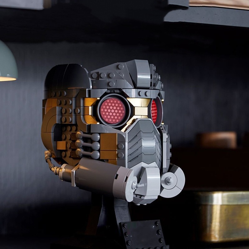 99021 Star-Lord Mask Helmet Model Assembled Small Brick Toy