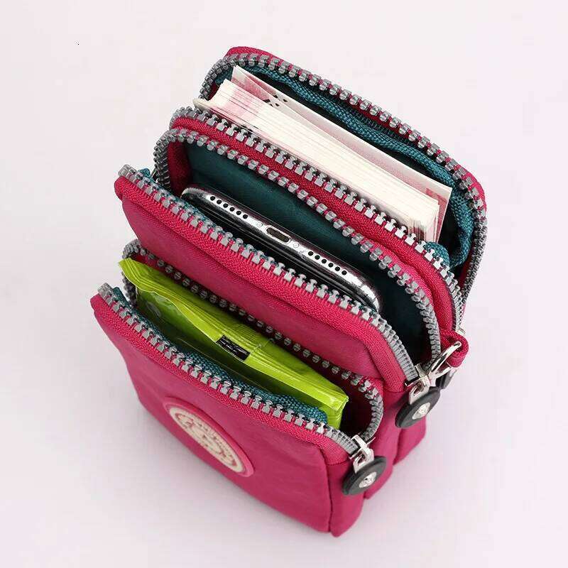 Sports Arm Bag, Women Mobile Phone Bag Running Messenger Purse Wallet, Women's Shoulder Cross Body Bags Multi Layer Zipper Pouch - view 7