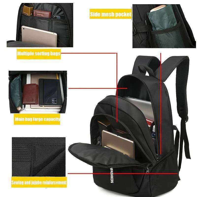 Men's Backpacks Oxford Waterproof Rucksack Business Laptop Casual Travel Backpack Student Schoolbag Z260124
