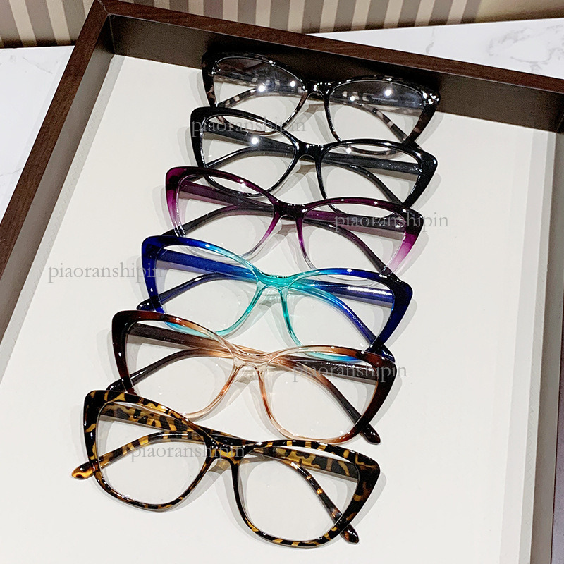 2026 Designer High-end Reading Glasses Tortoise Fashionable Anti Blue Light Glasses Internet Celebrity Cat Eye Elderly Single Vision Glasses