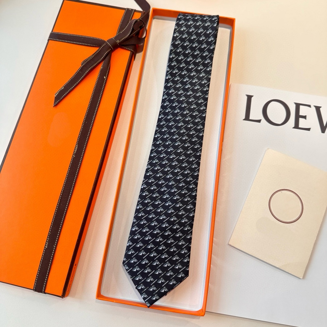 2026 Men's Fashion Designer New Silk Tie Checkered Black Jacquard Knitted Letter Fashion Casual Business Party Wedding Tie Luxury Jacquard Knitted H-shaped Tie 27