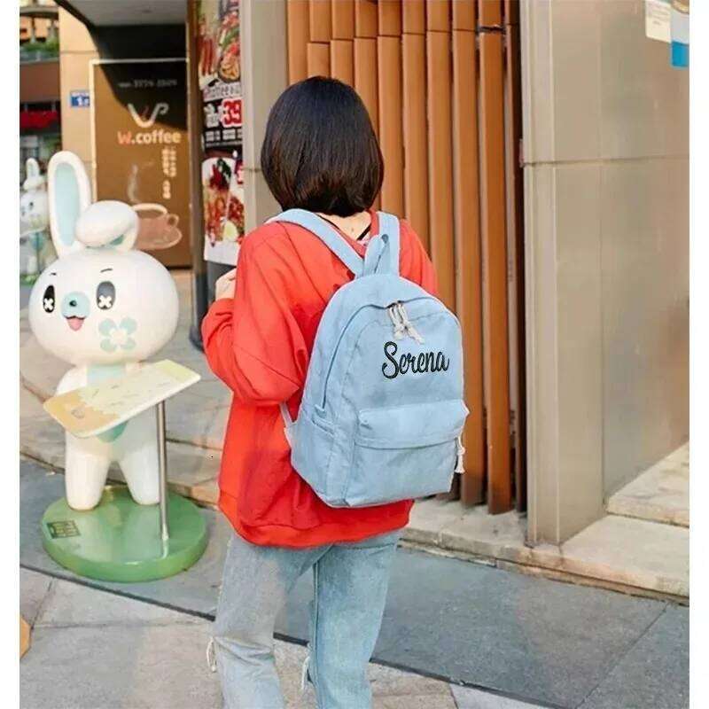 Personalized Kids Embroidered Corduroy Backpack - Custom Name Toddler Bag, Back to School Essential, Name-Embroidered Pre Z260124