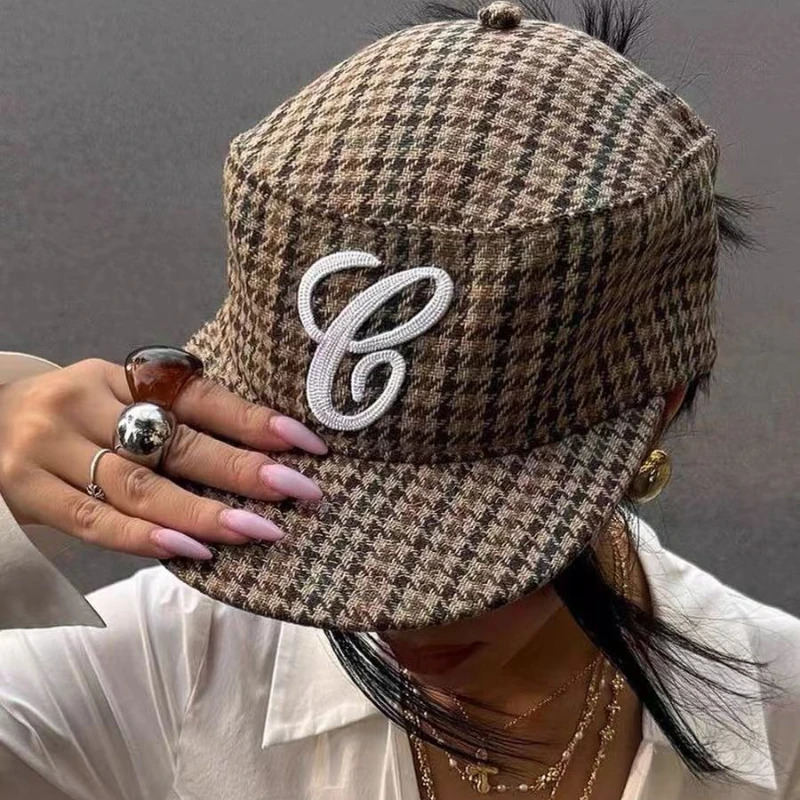 Spicy Girl Retro Flat-top Leopard Print Plaid Baseball Cap Womens Spring Autumn Men Hip-hop Sun Hat Korean Groups Cap 260113