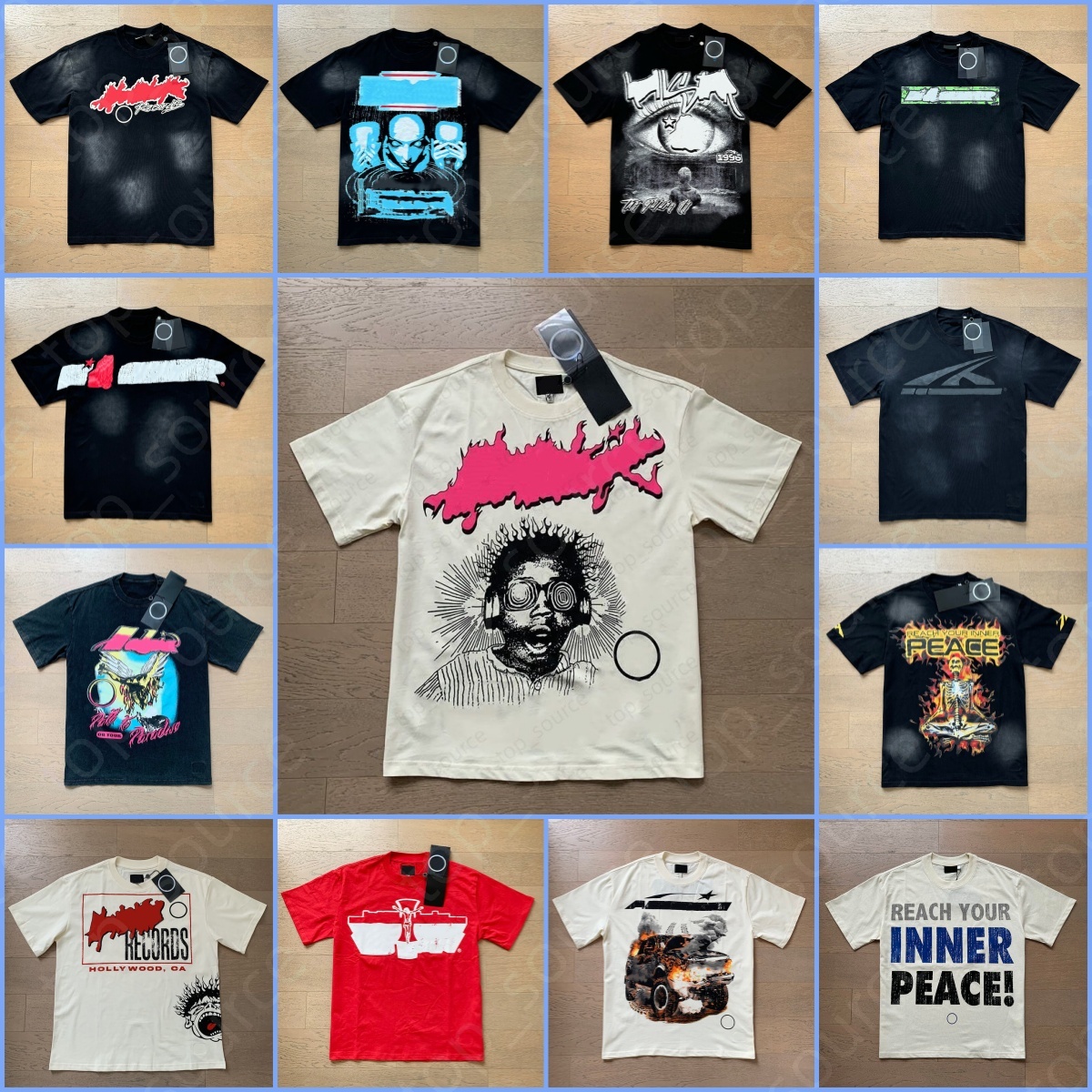 High quality designer graphic shirt Mens short sleeve designer with NFC scan new womens wash street loose round neck casuas High Streets Trendl mens shirts 02