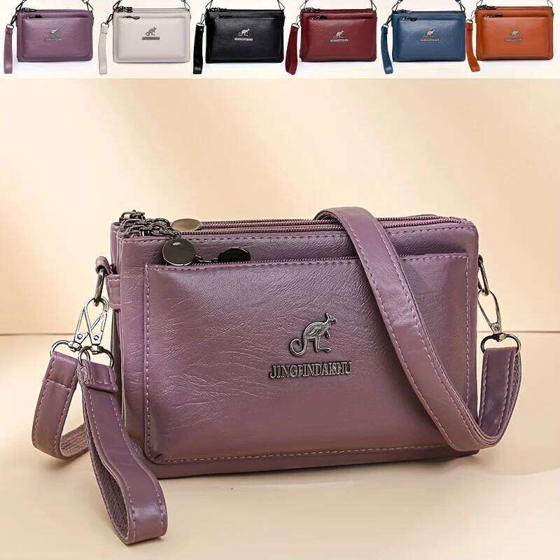 Large Capacity Soft Single Crossbody Bag Flower, Shoulder Strap Direction, Random Zipper Pull Direction