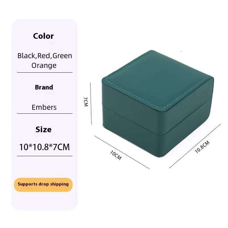 PU leather watch storage box, flip watch packaging box, watch display box