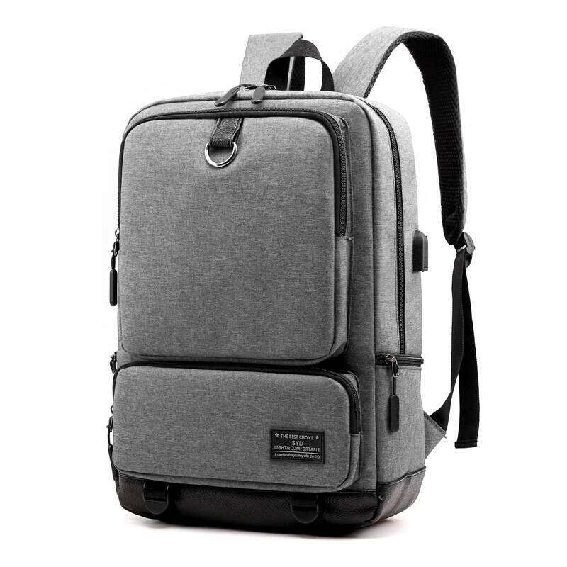Large capacity compartment, laptop backpack, with charging port, stylish travel commuter bag Z260124