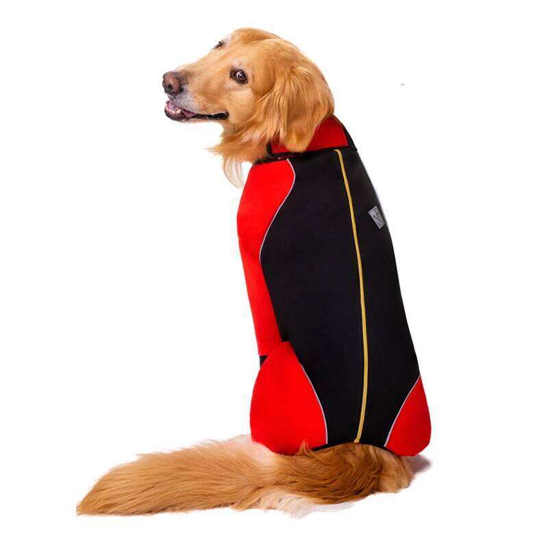 Waterproof Jumpsuit Male Female Clothes Zipper Dog Onesie Boy Girl Red Green Purple Pet Clothing For Medium Large Dogs