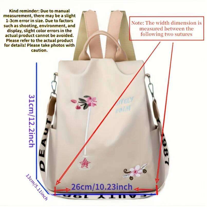 New Flower Embroidery Women's Fashion Backpacks Nylon Multiple Pockets Backpack For Women Daily Travel Z260124