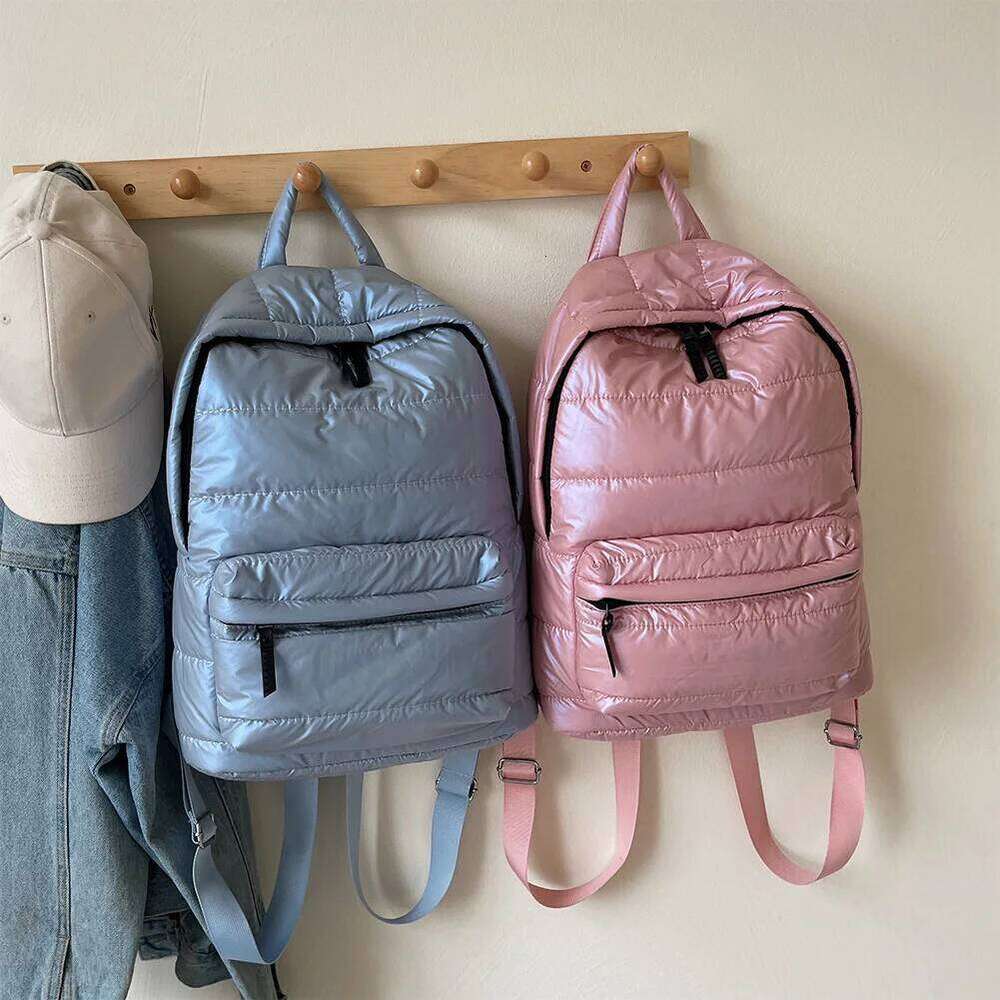 Puffer Bookbag Adjustable Strap Backpack Multi Pocket Women Men Handbag Rucksack for Work Travel Z260124