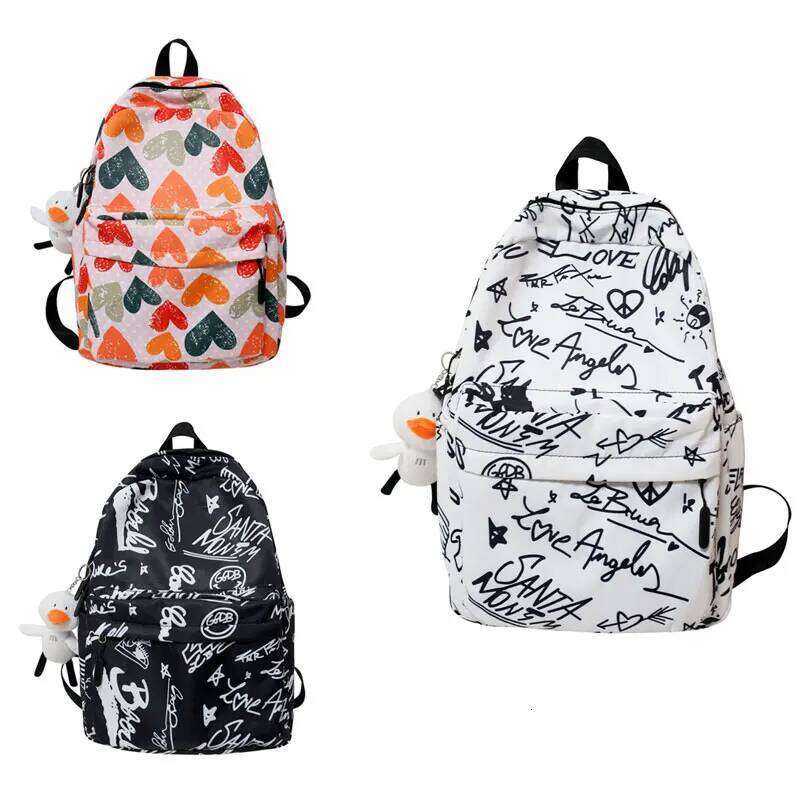 Women's Backpack Large Capacity Backpacks Fashion Graffiti Printing Casual College Student School Bags for Girl Teenage Mochila Z260124