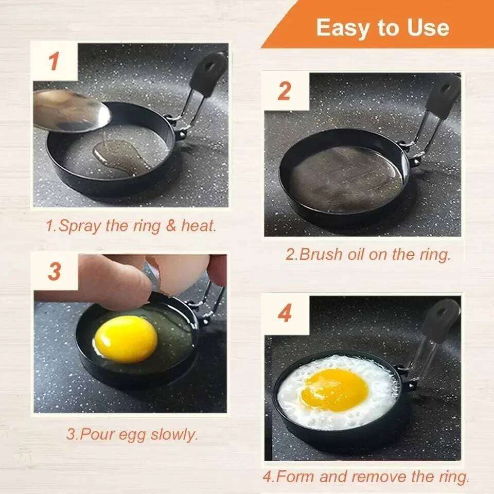 Anti-scald Fried Ring Professional Stainless Steel Nonstick Round Pancake Mold Cooking Egg Mould Breakfast Sandwich Tools