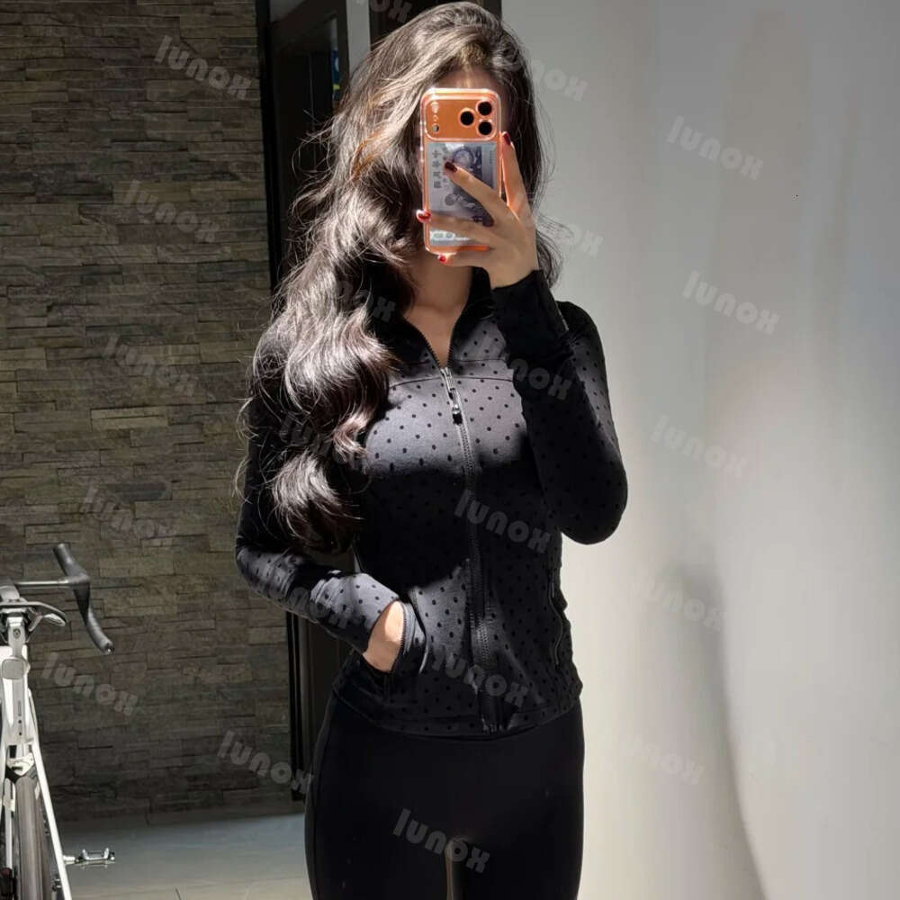 Gym define sports polka dot Jackets luluity lemonal women leggings shorts Yoga Workout Elastic Waist Fitness luluity lemonal men women set jackets