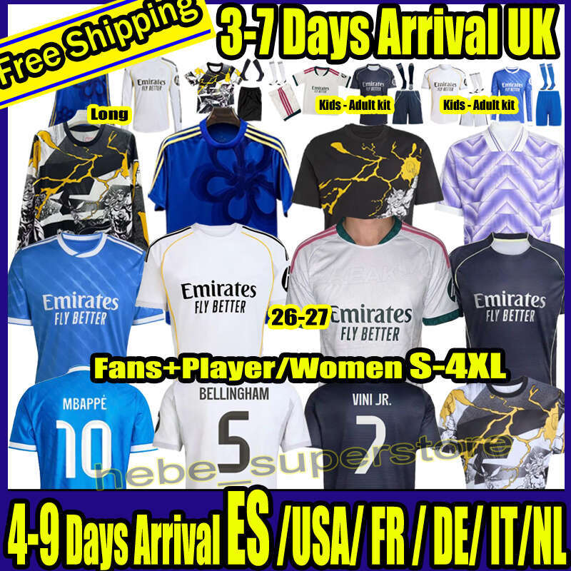 S-4XL 25 26 27 Spanish MBAPPE BELLINGHAM soccer Jerseys reAL TRENT 2025 2026 VINI JR CAMAVINGA RODRYGO RUDIGER MODRIC KROOS TCHOUAMENI VALVERDE MEN KIDS shirt ...