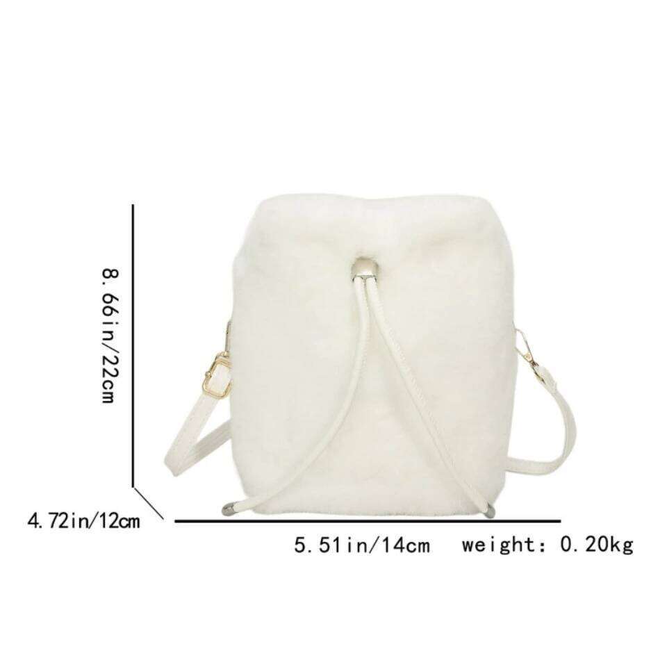 Faux Fur Crossbody for Women Large Capacity Winter Plush Shoulder Cell Phone Purse Fashion Soft Travel Bag Ladies Z260124
