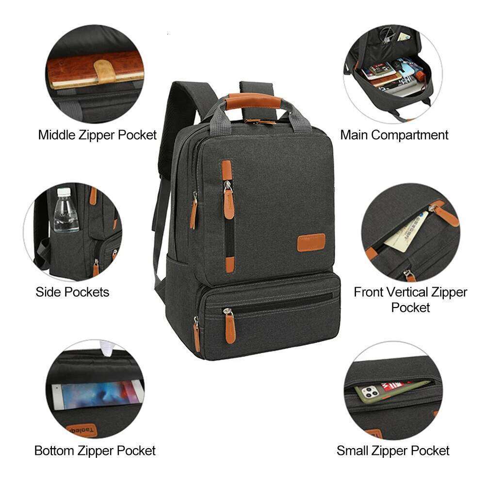 3pcs Set Women Men Laptop Backpack Shoulder Bag Small Pocket for Travel School Business Work College Z260124