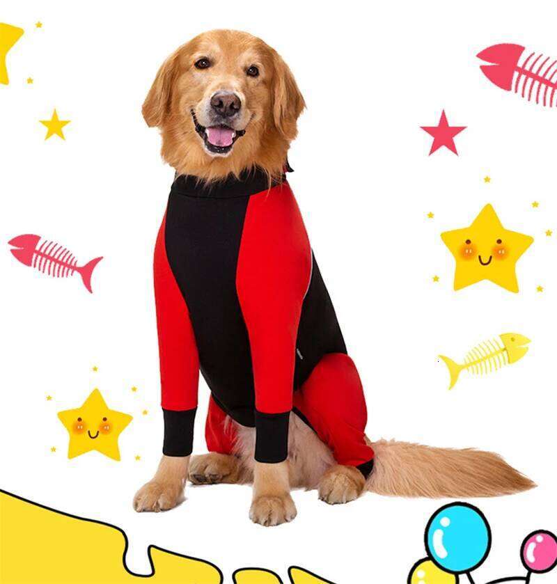 Waterproof Jumpsuit Male Female Clothes Zipper Dog Onesie Boy Girl Red Green Purple Pet Clothing For Medium Large Dogs
