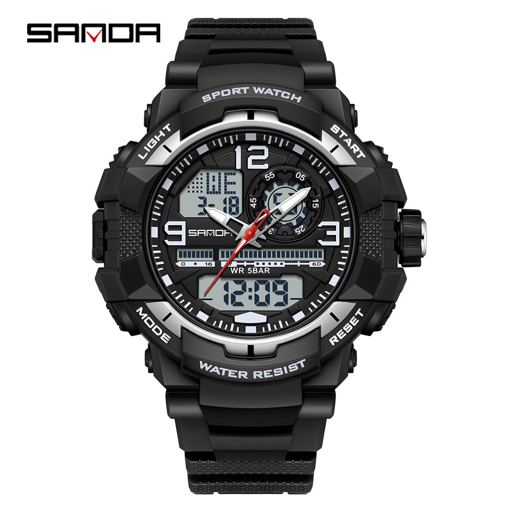 Men Sport Watches Multifunction Big Dial Waterproof Digital Hand Clock Boy Original Wristwatch Male 240428
