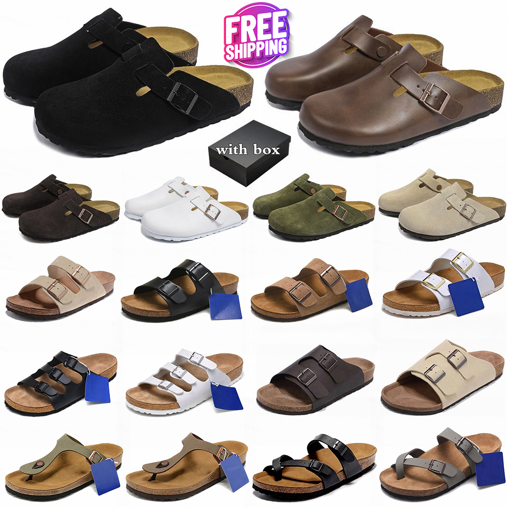 Designer Clogs Slippers Clog Taupe Suede Cork Flat Fashion Summer Leather Slide Favourite Beach Sandals Casual Shoes Women Men Size 36-46