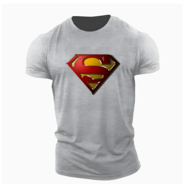 Free Shipping 2026 Superhero Superman Logo Graphic T-Shirt For Men Casual Slim Fit Crewneck Short Sleeve Top