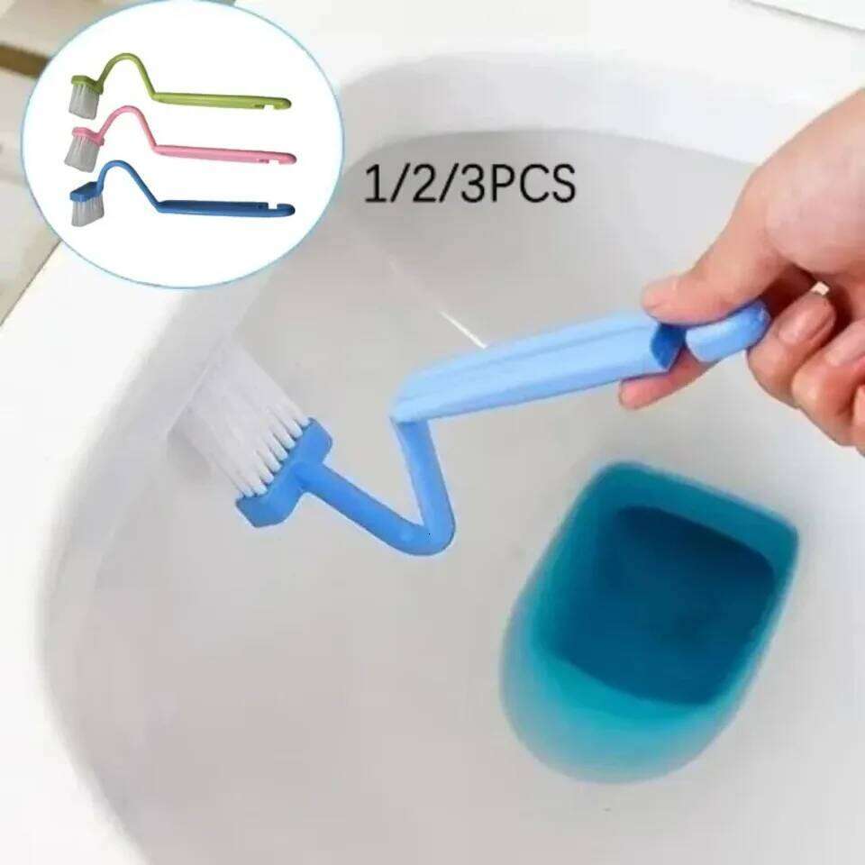 1/2/3PCS Curved Brush Long Handle Toilet Brushes Household Deep Cleaning Tools Bathroom Accessories