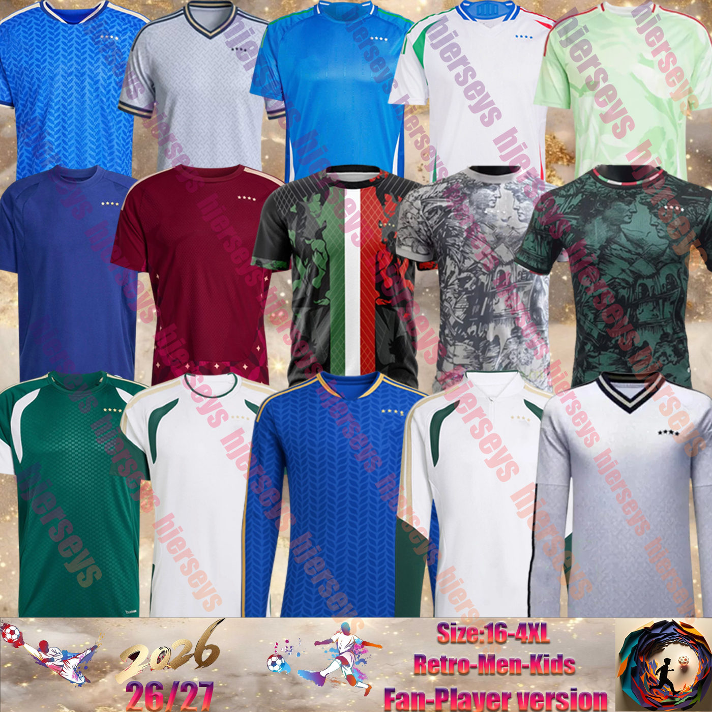 24 25 26 27 Italy Jersey 2026 World Cup italia Soccer Jerseys Football T--Shirt Home Away DI LORENZO RETEGUI BARELLA FRATTESI PELLEGRINI DIMARCO GOALKEEPER men Kids kit