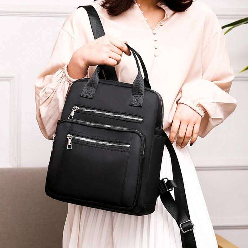 Women Backpack Travel Casual Waterproof Women's Shoulder Bags Female Large Capacity Oxford Rucksack Black Purse Z260124