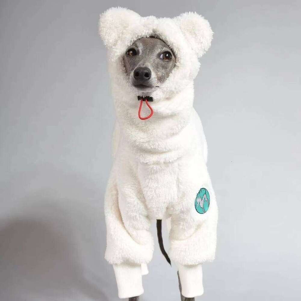 Famous brand Warm Fleece White Sweatshirt Airless Terrier Soft legged High Neck Windproof Winter Coat for Italy Little Greyhound pupakaIK